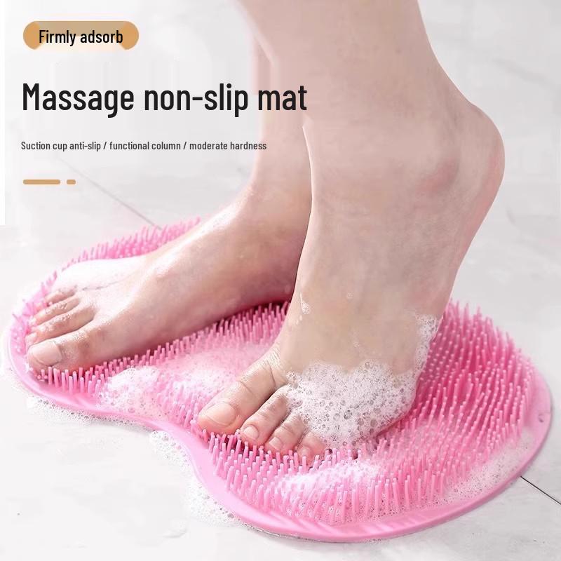 Non-Slip Foot Massage & Wash Mat with Suction Cup for Home Bathroom