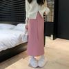 Women's High-Waist Fleece Knit Midi Skirt, Autumn/Winter 2025 Style: Thick, Loose, Drawstring, Straight Fit
