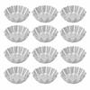 12PCS Aluminum Alloy Flower Pudding Mold Fluted Wave Edge Jelly Mold Baking Mold  Pudding Cake Bread