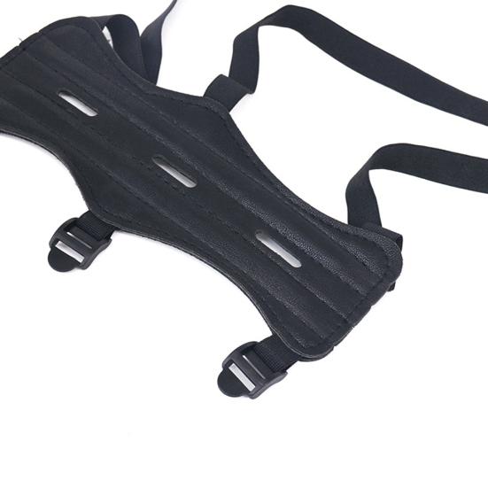 3 Straps Leather Archery Arm Guard  Outdoor Hunting Safety Protection Gear