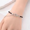Original 925 Sterling Silver Cute Strawberry Bead Pendant Hoop Earrings Open Ring Leather Rope Bracelet For Women Jewelry Gift