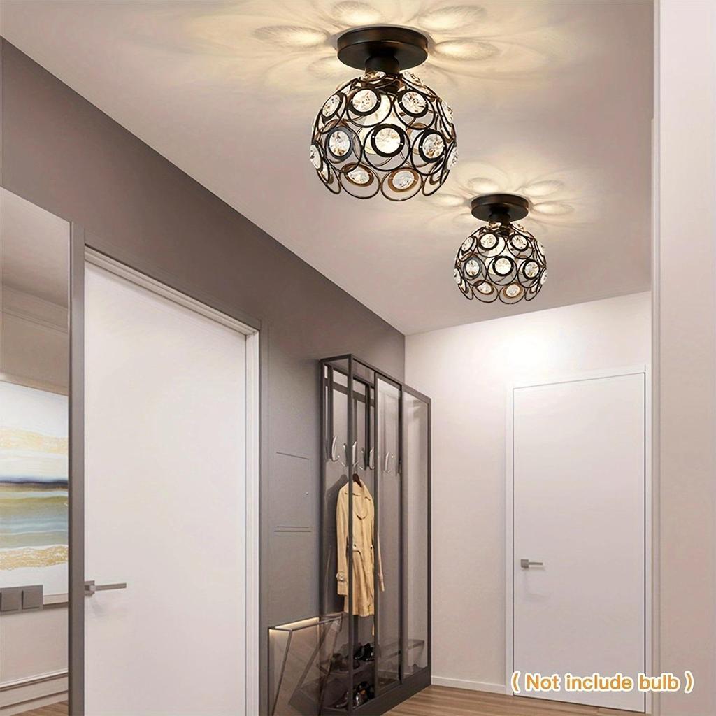 Modern Minimalist Crystal Bullseye Ceiling Light - Luxury Pendant for Living Room, Aisle, or Dining Area