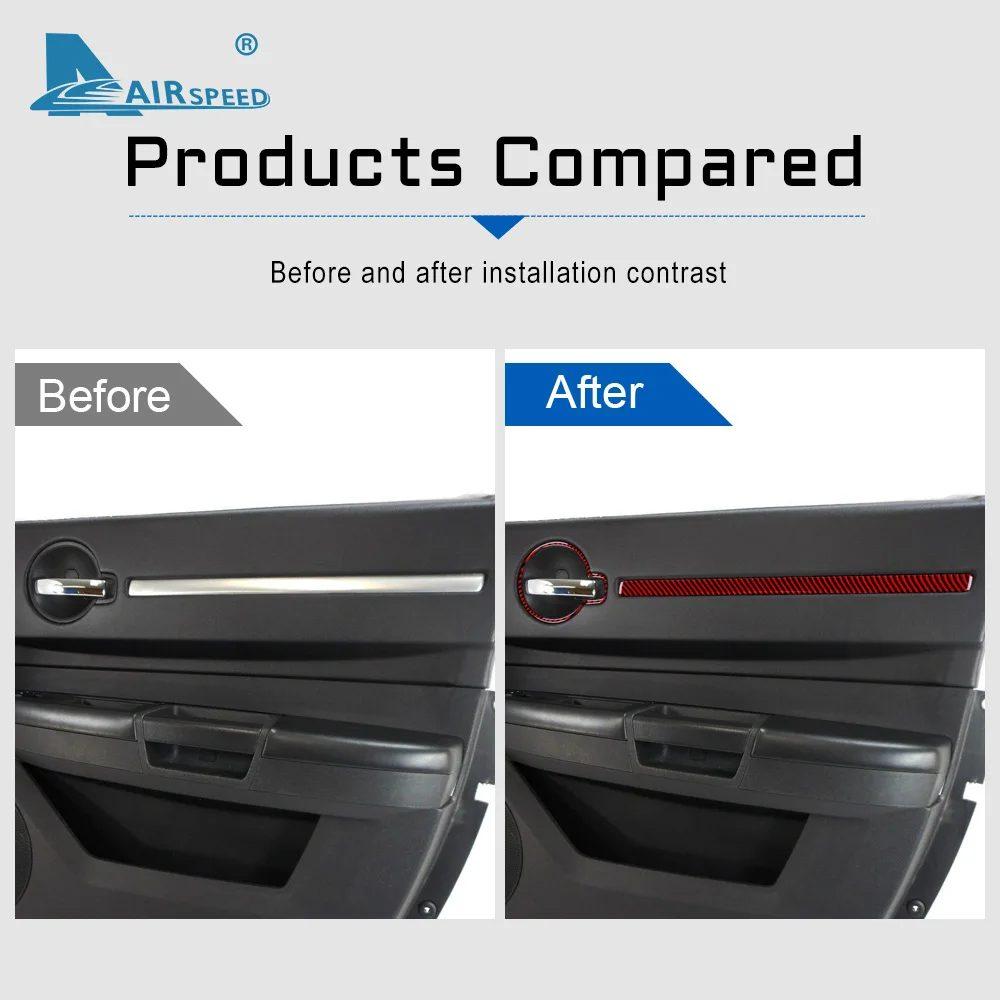 Real Soft Carbon Fiber for Dodge Magnum Charger 2008 2009 2010 Accessories Car Interior Door Handle Frame Panel Trim Sticker