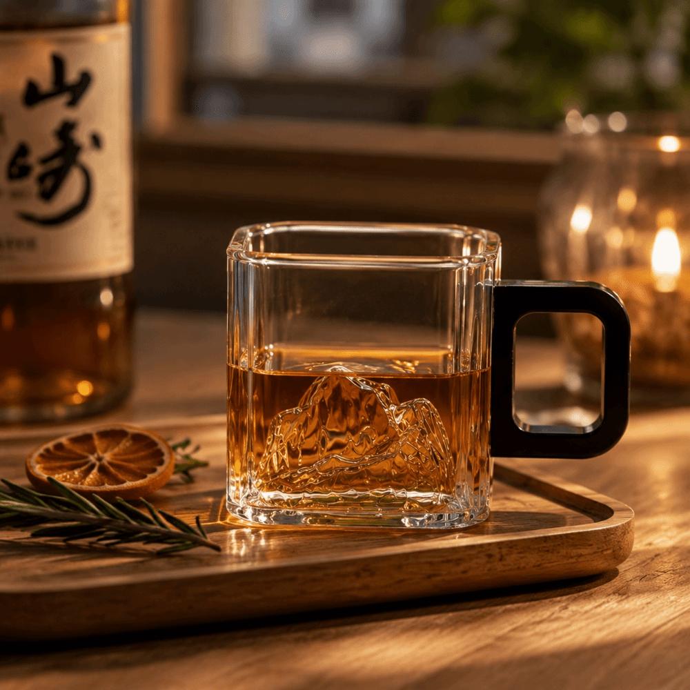 Thicken Clear Glass Cup Wooden Handle Coffee Mug Gifts Latte Glass Cup Household