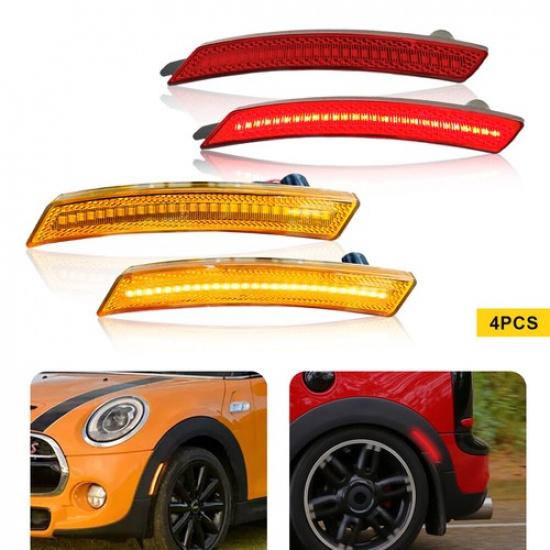 

For MINI Cooper 2007-16 Amber LED Front Red Rear Wheel Arch Side Marker Light EV