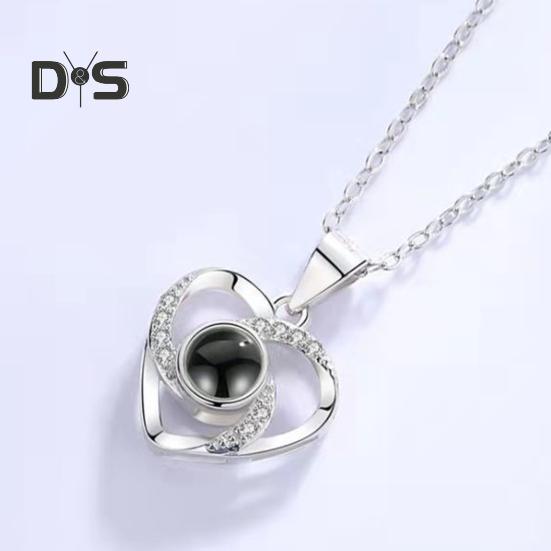Picture Necklace Personalized Photo Projection Necklace Memorial Valentine's Day Birthday Gifts for Wife Girlfriend