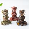 Zen Sitting Dog Resin Art Desk Decor Handmade Crystals For Meditation Gift