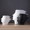 Ceramic Ornament Sculpture Creative Handicrafts Vase Nordic Home Decor Black White Matte Face Vase American Avatar Soft Decor