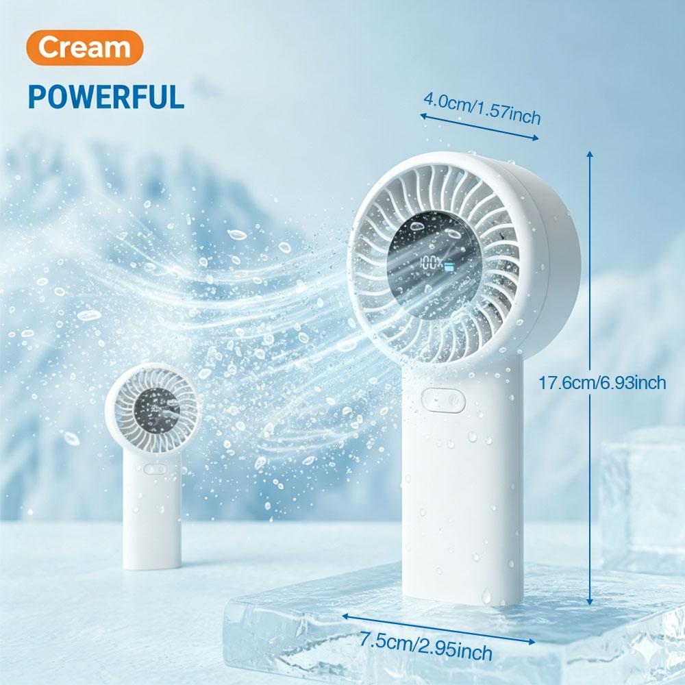 Portable Handheld Mini Fan USB Rechargeable Silent Turbo Cooling Fan for Worship Travel Adjustable Speed School Desk Fan