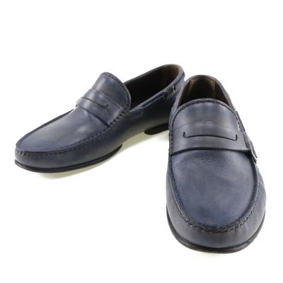 Berluti Loafers Kørsko Blåt læder Herre Brugt