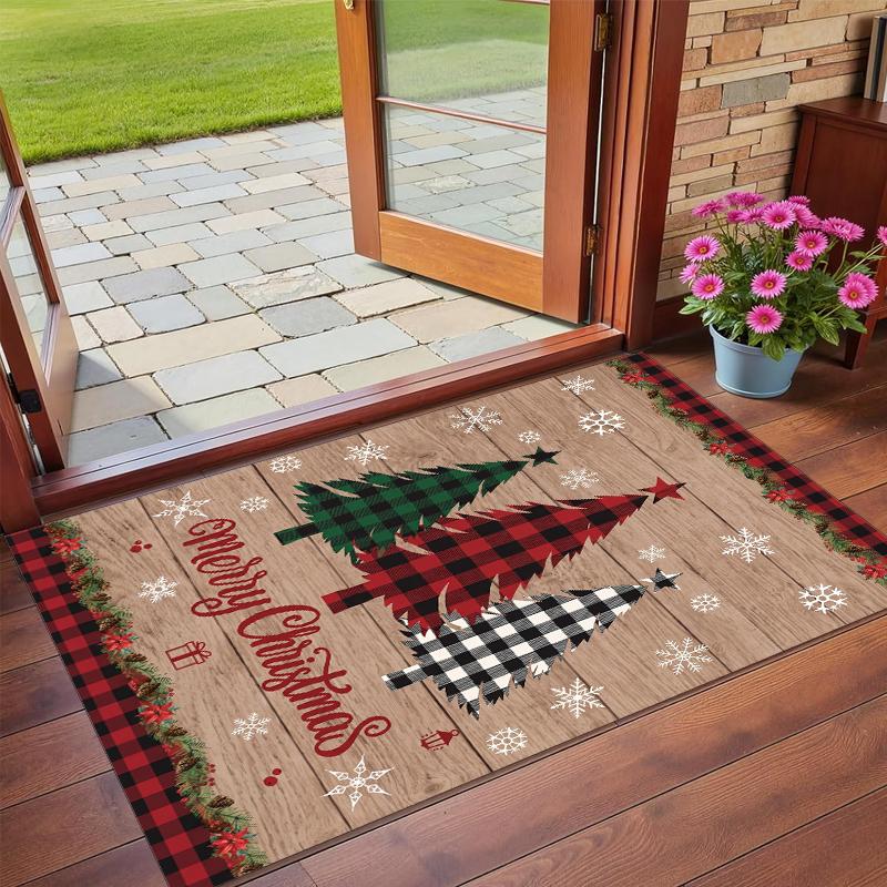 Christmas Printed Square Area Rug Soft Non Slip Floor Carpet For Bedroom Holiday Gift