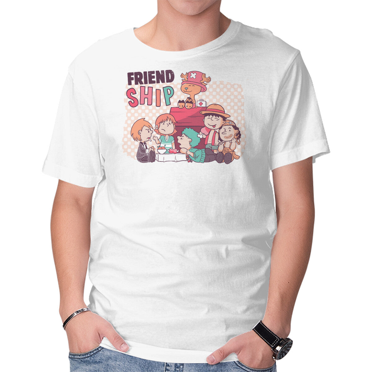 Unisex Crew Neck T-Shirt Friend Ship Graphic Short Sleeve Casual Tee XS