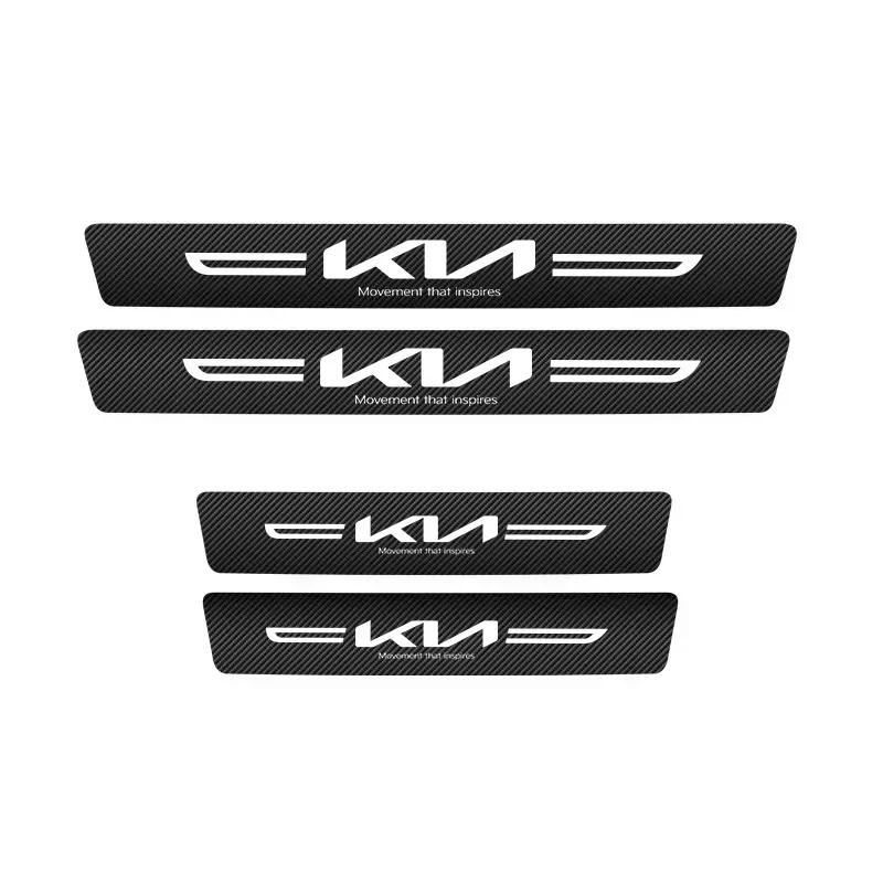 AEI1 Car Door Sill Scuff Plate for KIA K7 K5 K3 K9 Sportage Picanto Ceed RIO Optima Soul Venga Carbon Fiber Trunk Threshold Strips