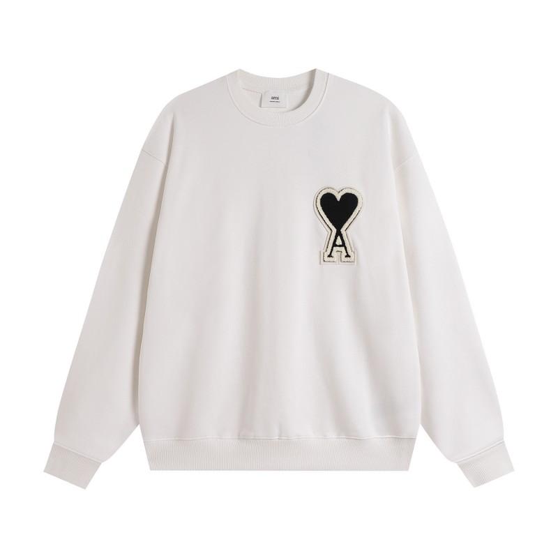 Unisex Embroidered Heart Hoodie Sweatshirt Casual Loose Fit Cotton Pullover Winter