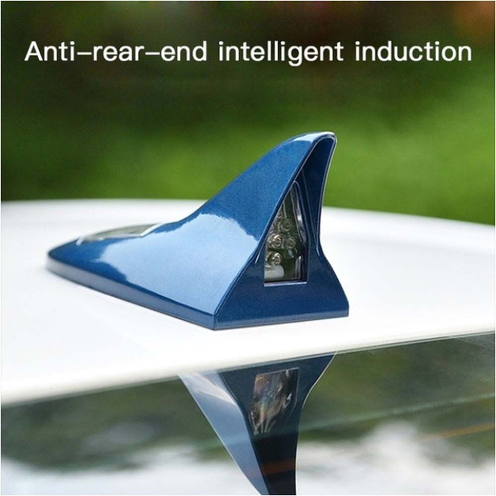 Car Roof Solar Shark Fin Antenna Car Decorative Light Rear-end LED flash lights Warning Flash Lamp