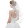 Bride Wedding Veil Double Layer Lightweight Soft Odorless Short Comb Bridal Tulle Hair Accessories Beige