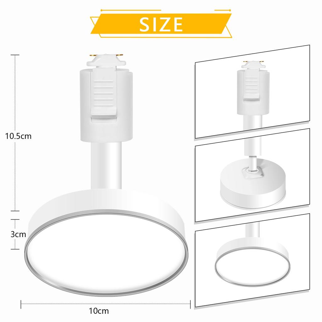12W LED Light for Duct Rails, High Output of 1200lm (120W Equivalent), Integrated Fixture, Easy Installation, Adjustable Angle, for Duct Rails,