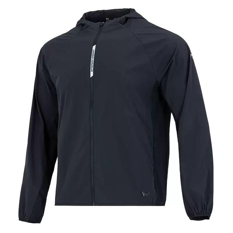 Under Armour Zip-Up Hooded Breathable Jacket And Stylish Comfortable Long Pants Casual Sports Set Men Set Black 22500405-001+23600701-001