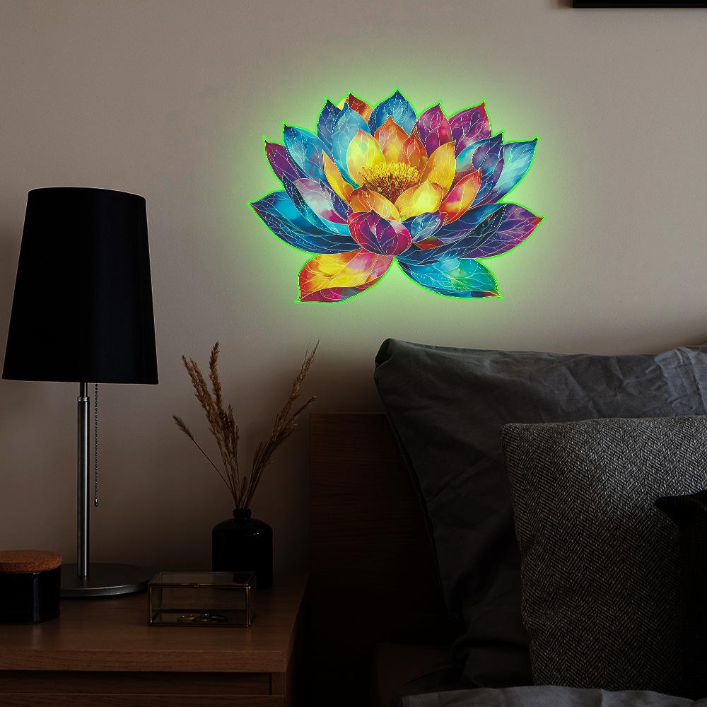 Personalized Colorful Lotus Living Room Entrance Home Wall Decoration Stickers