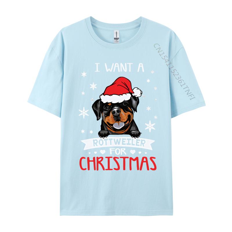 

Wholesale I Want For Christmas Is A Rottweiler Dog Tshirt Black Printed On T Shirts Cotton Tops Tees for Boys 4XL