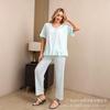 Women's pajamas threaded fabric lace splicing short-sleeved shorts sweet loungewear new explosion