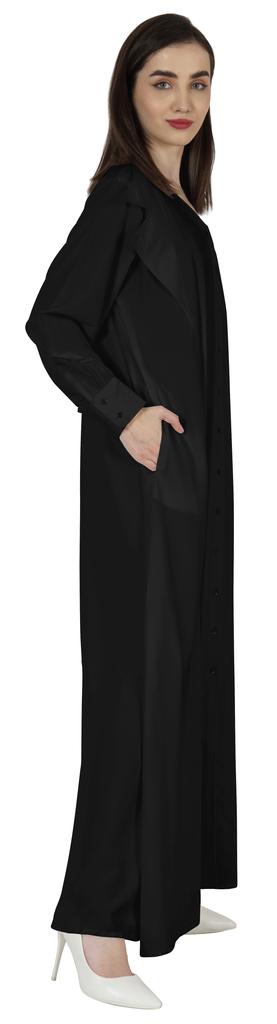 Bimba Abaya Islamic Prayer Dress With Hijab For Women's  Front Button Placket  Muslim