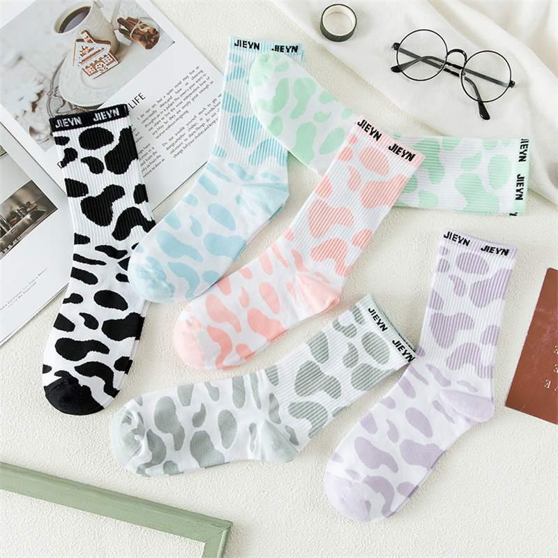 

Women s Trendy Cow Print Mid-Calf Socks - Hip-Hop & Korean Style One Size