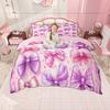 Homewish Cute Bow Knot Duvet Cover Set for Girls, Princess Style Bedding Set, Bowknot Bow-Tie Quilt Cover Set