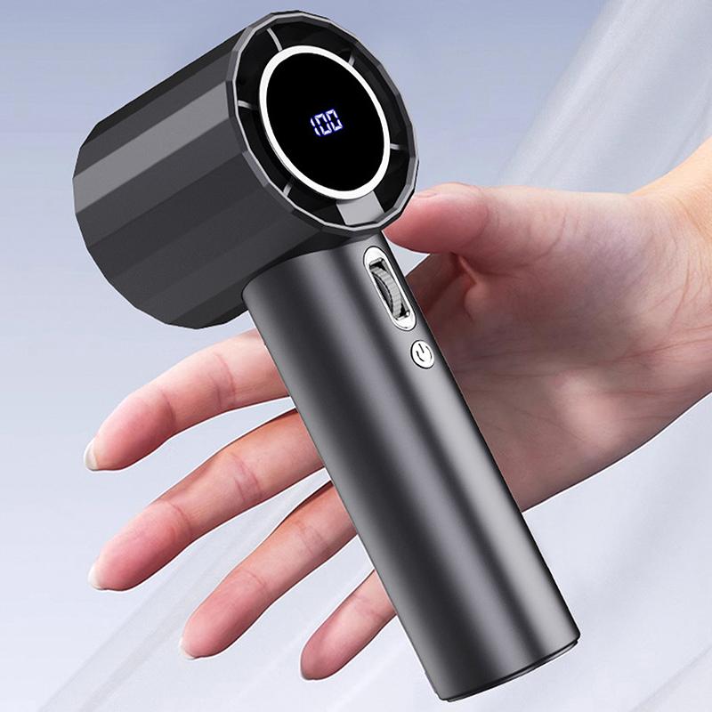 Mini Portable Hand Fan 1800Mah Usb Rechargeable Fan Electric Eyelash Fan With Digital Display Outdoor Summer Travel Camping