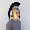 Medieval Troy Achilies Helmet with Black Plume, Spartan Greek Gladiator Armor, Handmade Bronze Warrior Helmet Replica