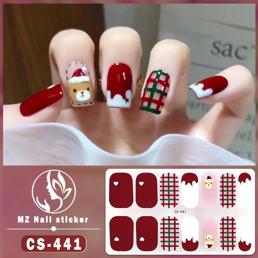 Christmas Waterproof No-bake Gel Nail Polish Film Full Sticker European and American Style Nail Film Sticker Nail Film Sticker
