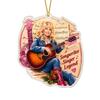 Unique Festival Gift Ideas Dolly Christmas Ornament, 2D Acrylic Collectible Hanging Decor, Memorial Country Pink Western Style Decorations Music Theme