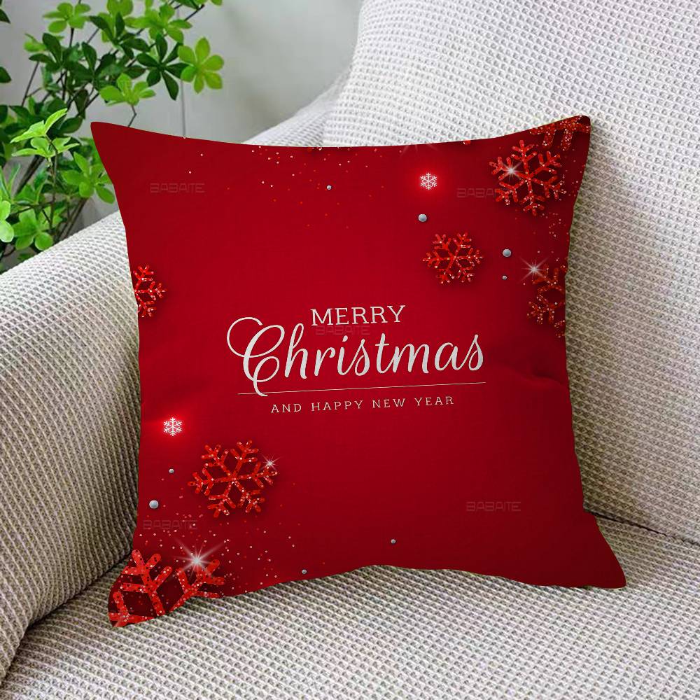 Poszewka na poduszkę Wesołych Świąt Poliester Poduszki na sofę Dekoracyjne poduszki rzucane Wystrój domu Poszewka na poduszkę