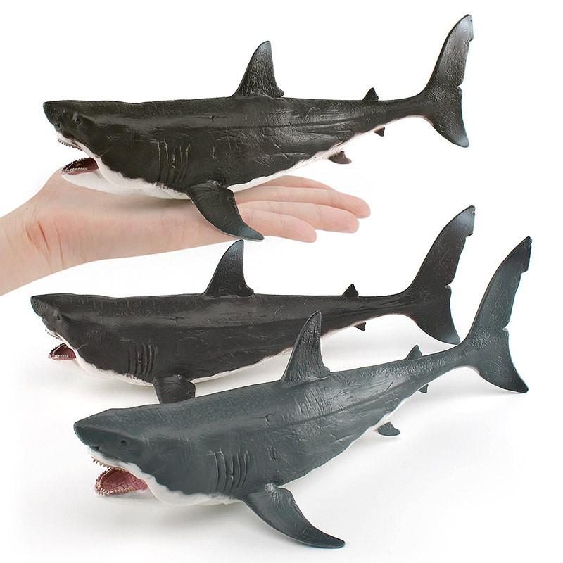 Stunning Black Giant Tooth Shark Plastic Model Toy For Impressive Ocean Display Decor