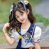 Girls' Summer Rabbit Police Costume Set - Stylish Two-Piece Performance Outfit