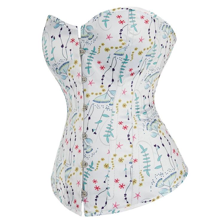 European and American court shapewear printed white JYL TS corset