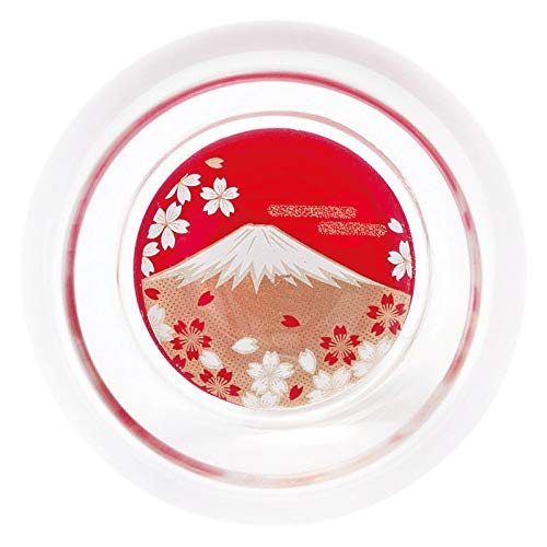Nakanishi Kogei Nurimon De Verre Daruma Glass Makie Fuji Pair Set Made In Japan 0770090 Mt. Red/Black