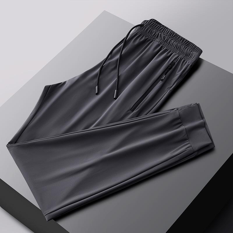 Men's Summer Elastic Ice Silk Quick-Dry Straight-Leg Pants