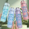 1PC Most Likely Bring Home A Cat Logo 750ml Color Plastic Sports Water Bottle Leakproof Flip Straw Lid Suitable for Sports Office Home Use