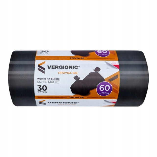 Garbage Bags 60L 30 Pcs Durable Black