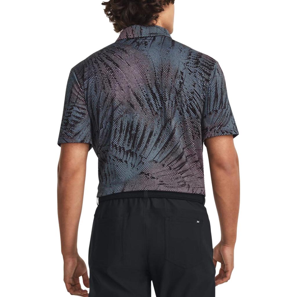 Under Armour Gemustertes Casual Golf Schnelltrocknendes Poloshirt Herren Oberteile Schwarz 1378677-005
