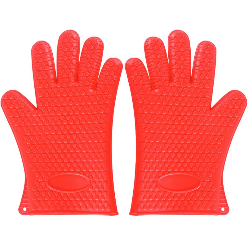 1/2Pcs Oven Mitts Baking Gloves 230 Heat Resistant Silicone Glove Kitchen Thicken Barbecue Oven Cooking Glove BBQ Grill Gloves