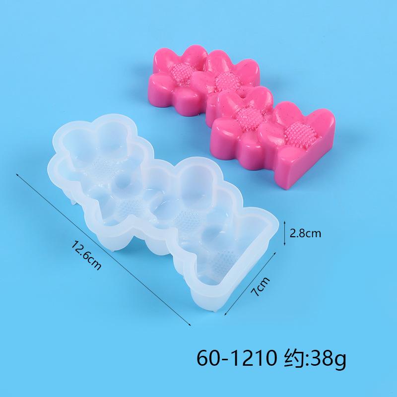 3D 5-Cavity Silicone Candle Mold DIY Clover Love Daisy Aromatherapy Soap Mould Home Decoration Production Resin Molds