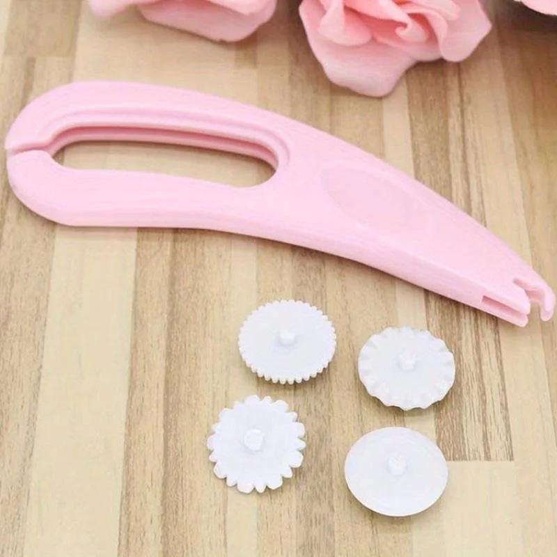 1set Diy Baking Tools New Curved Cutting and Embossing Pattern Roller Fondant Peel Cutting and Embossing Tools