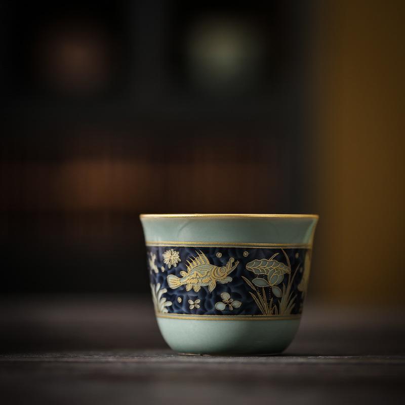 Celadon Master Cup Light Luxury Tea Cup Kung Fu Tea Set Drinking Tea Large Teacup Single Cup Personal Special Teacup Tea Cup