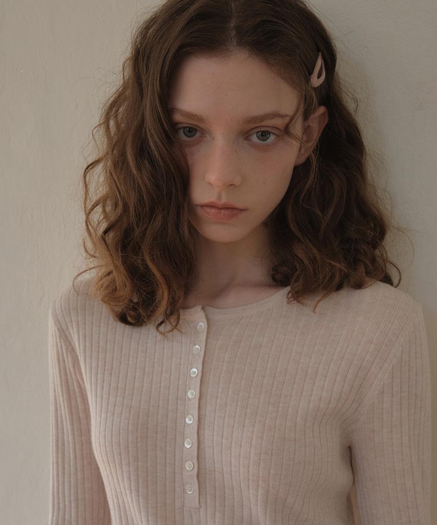 Aueonoseuteljia Deep Henry Neck Knit_Soft Pink(Oc26Kn01)