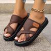 Women's Breathable Mesh Slip-On Sandals, Flat Slippers with Lightweight EVA Foam Sole