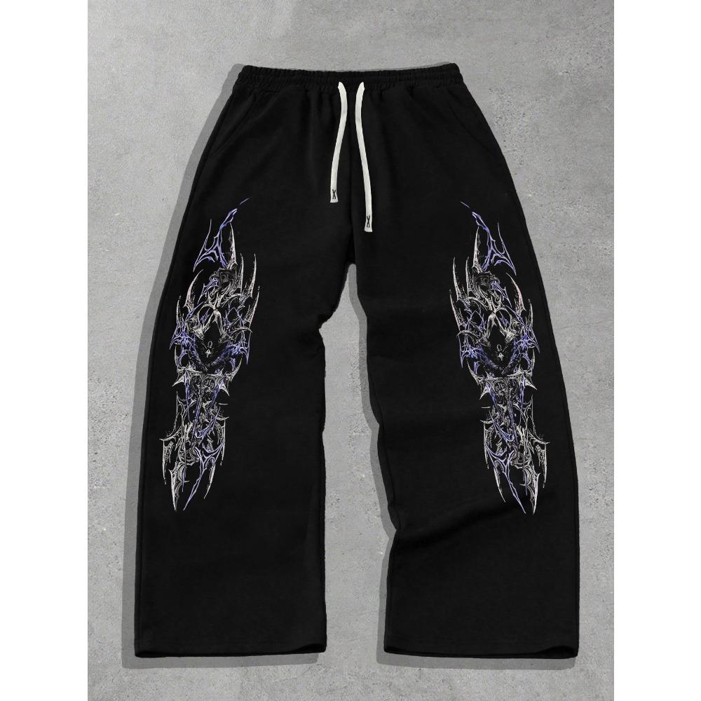 Men'S Loose-Fitting Gothic Dark Style Outdoor Casual Sports Pants, a Top Choice for Campus Fashion Pairing