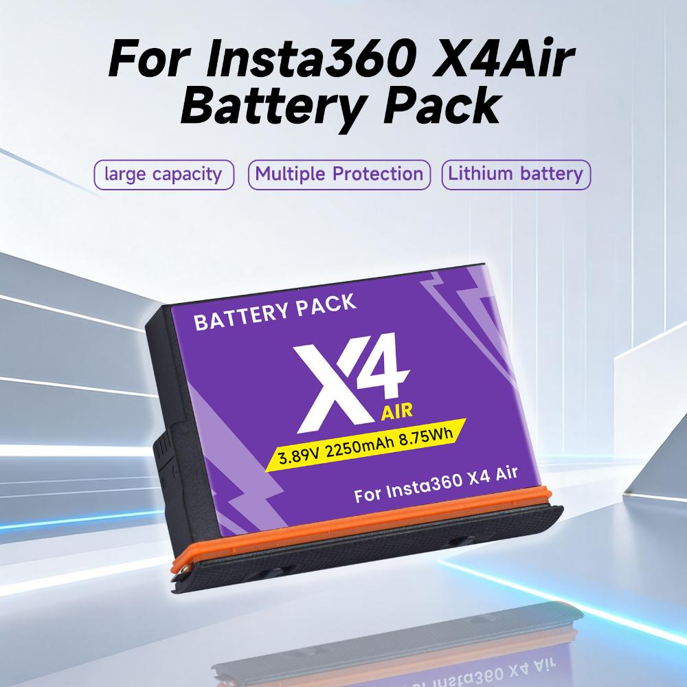 2250mAh Battery for Insta360 X4 Air, 8.75Wh Replacement Battery with Fast Charger for Insta 360 X4 Air Action Camera Accessories
