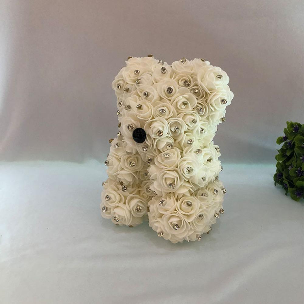 Qixi Festival Valentine's Day Wedding Rose Bear Simulation Floral Fragrance Creative Eternal Flower Hug Bear Gift
